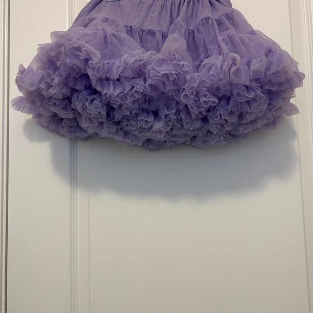 Girl Purple Tulle Skirt with Ribbon - Picture 4 of 5